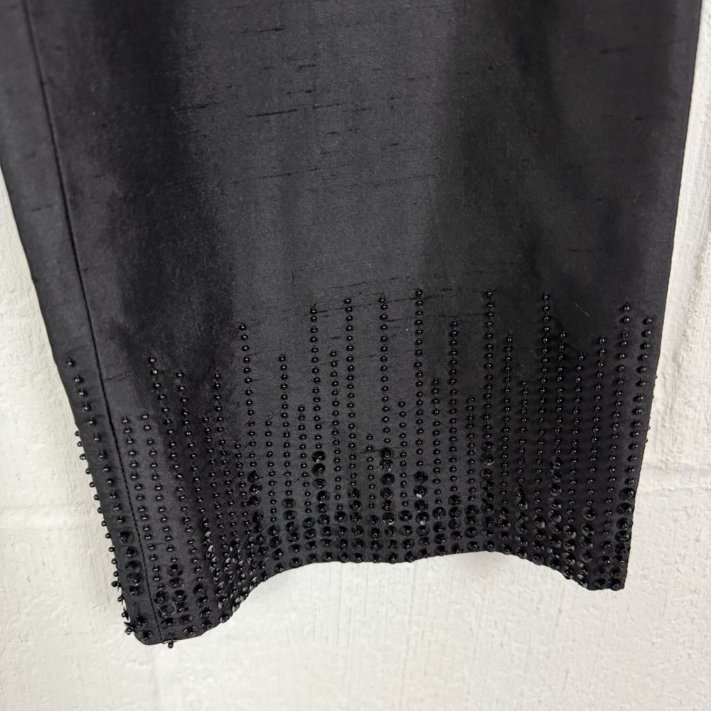 VTG Alfani 100% Silk Dressy Black Pants SZ 10 Lined Gemstones Sparkly NYE Glam